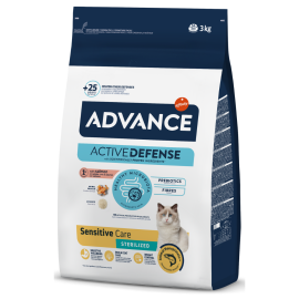 ADVANCE Sensitive Sterilized, Cu Somon, Hrana Uscata Pisici Sterilizate | Castrate, Digestie Optima 3Kg