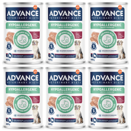 ADVANCE Veterinary Diets Dog Hypoallergenic, cu Miel, Set Conserve Hrana Umeda Monoproteica Pentru Caini Alergici, 6x400g