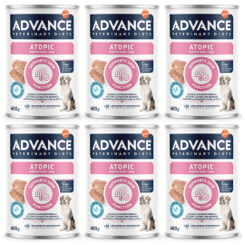 ADVANCE Veterinary Diets Dog Medium-Maxi Atopic, Set Conserve Hrana Umeda  pentru Caini cu Atopii sau Alte Afectiuni Derma, 6x400g