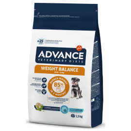 ADVANCE Veterinary Diets WEIGHT BALANCE, Adult Mini, Hrana Uscata Caini Obezi, Controlul Greutatii,1.5kg