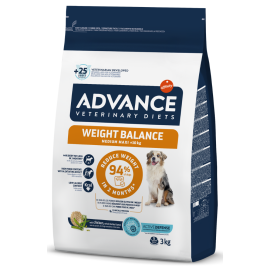 ADVANCE Veterinary Diets WEIGHT BALANCE, Medium / Maxi, Hrana Uscata Caini Obezi, Controlul Greutatii,3kg