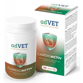 AdVET CARDIOACTIV, Supliment Nutritiv Pentru Sustinerea Activitatii Cardiace la Caini si Pisici, 30 capsule