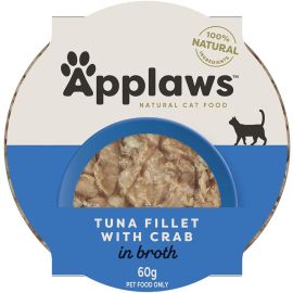 APPLAWS 100% Natural, Bol Hrana Umeda Pisici, Fillet Ton si Crab 60g
