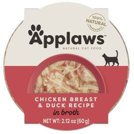 APPLAWS 100% Natural, Bol Hrana Umeda Pisici, Piept de Pui si Rata 60g