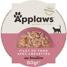 APPLAWS 100% Natural, Bol Hrana Umeda Pisici, Ton si Creveti 60g