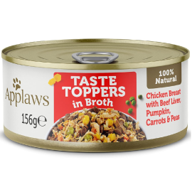 APPLAWS 100% Natural, Conserva Hrana Umeda Caine, Piept de Pui | Ficat Vita | Vegetale in Supa 156g