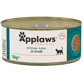 APPLAWS 100% Natural, Conserva Hrana Umeda Pisici, Peste Oceanic in Supa, 156g