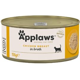 APPLAWS 100% Natural, Conserva Hrana Umeda Pisici, Piept de Pui in Supa, 156g