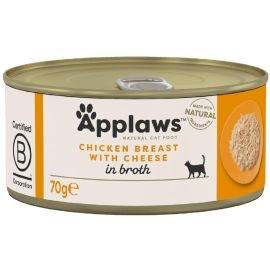 APPLAWS 100% Natural, Conserva Hrana Umeda Pisici, Piept de Pui si Branza 70g