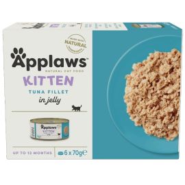APPLAWS 100% Natural Kitten, Bax Conserve Hrana Umeda Pui Pisica, Fillet Ton in Aspic, 6x70g
