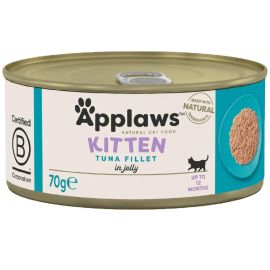 APPLAWS 100% Natural Kitten, Conserva Hrana Umeda Pui Pisica, Fillet Ton in Aspic, 70g