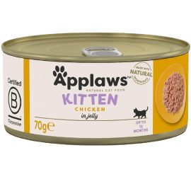 APPLAWS 100% Natural Kitten, Conserva, Hrana Umeda Pui Pisica, Piept de Pui in Supa, 70g