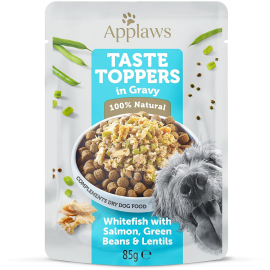 APPLAWS 100% Natural, Plic Hrana Umeda Caine, cu Peste Alb, Somon si Vegetale in Sos, 85g