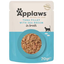 APPLAWS 100% Natural, Plic Hrana Umeda Pisici, Fillet Ton si Dorada, in Supa, 70g