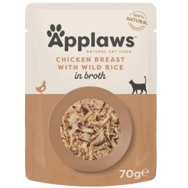 APPLAWS 100% Natural, Plic Hrana Umeda Pisici, Piept de Pui si Orez Salbatic, in Supa, 70g