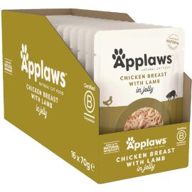 APPLAWS Bax Hrana Umeda Pisici, Piept de Pui si Miel in Aspic, 16x70g