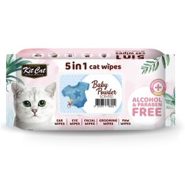 Servetele Antibacteriene Pisici ABSORB PLUS 5in1 Baby Powder 80buc