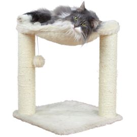 BAZA Ansamblu Sisal Cilindric si Culcus din Plus Bej Pentru Pisici, 41x41cm | Inaltime 50cm