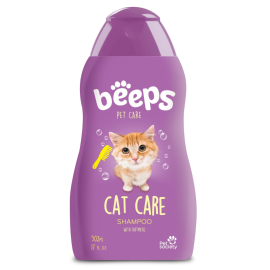 BEEPS Șampon pentru Pisici, Curățare Delicată cu Proteine de Ovăz, 502ml