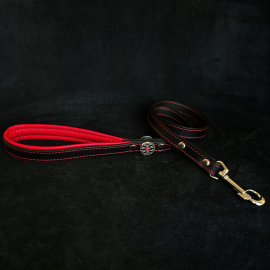 BESTIA DOG GEAR Bijou, Lesa din Piele Pentru Caini, Neagra, 110cm | 2cm