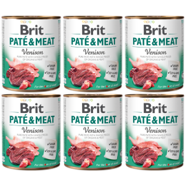 BRIT PATE & MEAT Vanat, Bax Conserva Hrana Umeda Caine (bucati carne in pateu) 6x800g