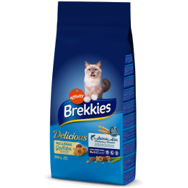 BREKKIES Excel Délice Hrană Uscată pentru Pisici Adulte, cu Pește și Creveți, 20kg