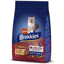 BREKKIES Excel Délice Hrană Uscată pentru Pisici Adulte, cu Pui, Curcan si Jambon, 20kg