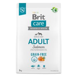 BRIT CARE Grain-Free Adult, cu Somon, Hrană Uscata Fără Cereale pentru Câini Adulți de Talie Mică și Medie, Piele și Blană Sănătoase, 3kg