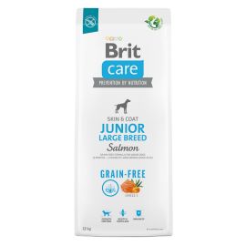 BRIT CARE Grain-Free Junior Large Breed, cu Somon, Hrană Uscată Fără Cereale pentru Cățeluși din Rase Mari, Piele & Blană Sănătoase, Articulații Protejate, 3kg