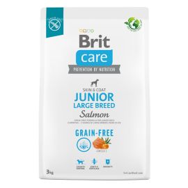 BRIT CARE Grain-Free Junior Large Breed, cu Somon, Hrană Uscată Fără Cereale pentru Cățeluși din Rase Mari, Piele & Blană Sănătoase, Articulații Protejate, 3kg