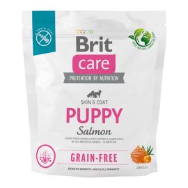 BRIT CARE Grain-Free Puppy cu Somon, Hrană Uscata Fără Cereale pentru Caini Juniori, Blană și Piele Sănătoase, 1kg