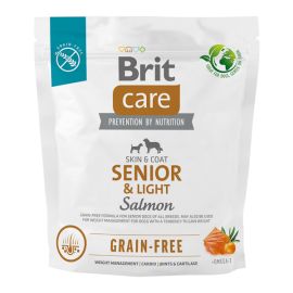 BRIT CARE Grain-Free Senior & Light, cu Somon, Hrană Uscata Fără Cereale pentru Câini Vârstnici sau Supraponderali, 1kg