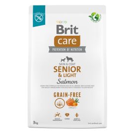 BRIT CARE Grain-Free Senior & Light, cu Somon, Hrană Uscata Fără Cereale pentru Câini Vârstnici sau Supraponderali, 3kg