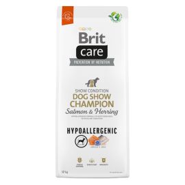 BRIT CARE Hypoallergenic Dog Show Champion, cu Somon si Hering, Hrană uscata Hipoalergenica, Monoproteică pentru Câini de Expoziție, 12kg
