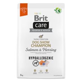 BRIT CARE Hypoallergenic Dog Show Champion, cu Somon si Hering, Hrană uscata Hipoalergenica, Monoproteică pentru Câini de Expoziție, 3kg