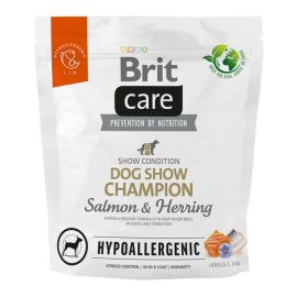 BRIT CARE Hypoallergenic Dog Show Champion, cu Somon si Hering, Hrană uscata Hipoalergenica, Monoproteică pentru Câini de Expoziție, 1kg