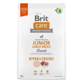 BRIT CARE Hypoallergenic Junior Large Breed, cu Miel, Hrană Uscata Monoproteică pentru Câini Juniori de Talie Mare, 3kg