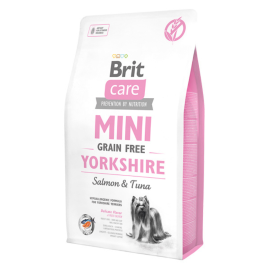 BRIT CARE Mini Grain Free Yorkshire Adult, Somon si Ton, Hrana Uscata Hipoalergenica, Fara Cereale, Caine Yorkshire, Blana Matasoasa | Stralucitoare 2kg
