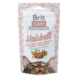 BRIT CARE Snack Hairball cu Rață, Recompense Funcționale Fără Cereale pentru Pisici, Prevenirea Formarii Ghemelor de Par, 50g