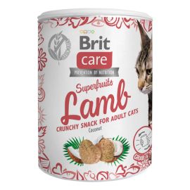 BRIT CARE Snack Superfruits cu Somon si Macese, Recompense Fără Cereale pentru Pisici Sterilizate, 100g
