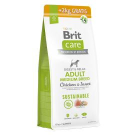 BRIT CARE Sustainable Adult Medium Breed, cu Pui și Insecte, Hrană Uscata Sustenabila pentru Câini Adulți de Talie Medie, Fara Gluten, 12kg