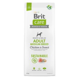 BRIT CARE Sustainable Adult Medium Breed, cu Pui și Insecte, Hrană Uscata Sustenabila pentru Câini Adulți de Talie Medie, Fara Gluten, 12kg