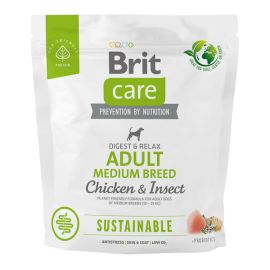 BRIT CARE Sustainable Adult Medium Breed, cu Pui și Insecte, Hrană Uscata Sustenabila pentru Câini Adulți de Talie Medie, Fara Gluten, 1kg
