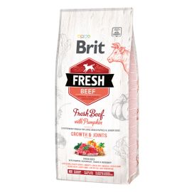 BRIT FRESH Beef Natural Holistic, Puppy Large, Vita si Dovleac, Hrana Uscata Caine Junior, Dezvoltare Sanatoasa 12kg