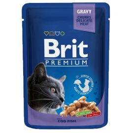 BRIT PREMIUM, Cod, Plic Hrana Umeda Pisici (bucatele carne in sos) 100g