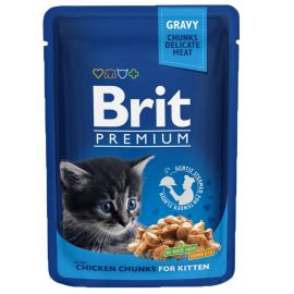 BRIT PREMIUM Kitten, Pui, Plic Hrana Umeda Pui de Pisica (bucatele carne in sos) 100g