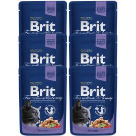 BRIT PREMIUM, Cod, Set Plicuri Hrana Umeda Pisici (bucatele carne in sos) 6x100g