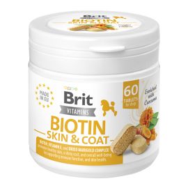 BRIT Vitamins Biotin Skin & Coat Care, Supliment pentru Piele Sănătoasă și Blană Strălucitoare la Câini, 60 Tablete