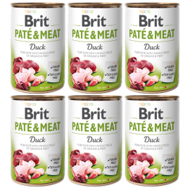 BRIT PATE & MEAT Rata, Bax Conserva Hrana Umeda Caine (bucati carne in pateu) 6x400g