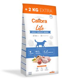 CALIBRA Dog Life Adult Medium Breed, cu Pui – Hrană Uscata Superpremium pentru Câini Adulți de Talie Medie, 12kg + 2kg Gratis